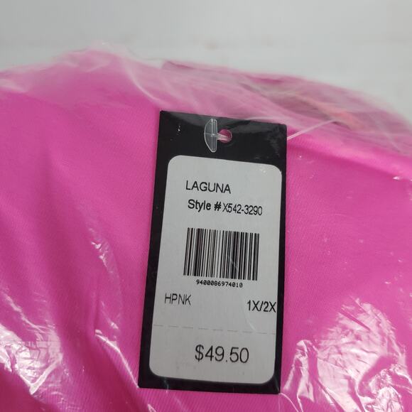 NEW Fredericks of Hollywood Laguna One Shoulder 2 Piece Bikini Set Sz 1X/2X Pink - Picture 2 of 10